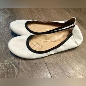 Vince Camuto White and Black Ballet Flats